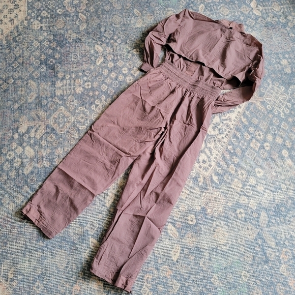 Athleta x Alicia Keys Utility Jumpsuit Open Back Mauve Purple Size 2 - Picture 8 of 8